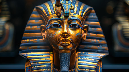 Egyptian pharaohs sarcophagus, closeup of photoの素材