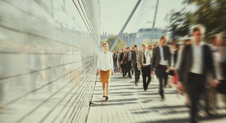 Business people walking in the city. Business people walking in the city.の素材