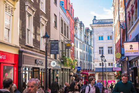 London, UK - September 25, 2025:  Leicester square with lots of people, tourists and Londoners.