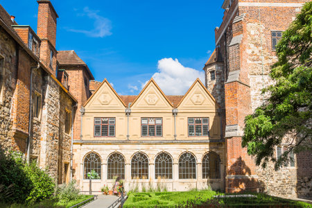London, UK - September 25, 2025:  The Charter house, 1371the site of a Black Death burial ground, 1537 rebuilt and become one of the great courtyard houses of Tudor London.のeditorial素材
