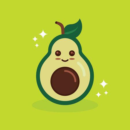 Avocado character design, vector illustration Flat design.のイラスト素材