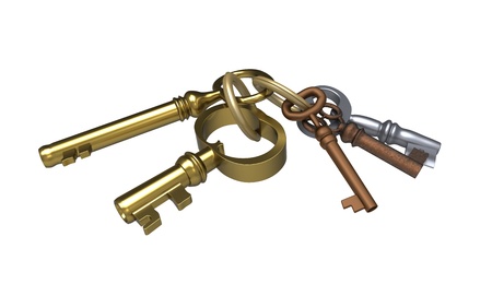 Keys different in the form on a white backgroundの写真素材