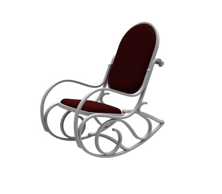 3d render of  rocking-chair with soft sitting on a white backgroundの写真素材