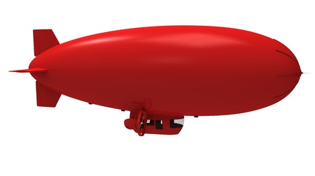  3d render of  red dirigible balloon on a white backgroundの写真素材