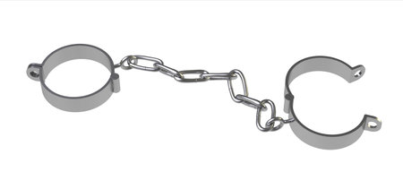 3d render of  steel fetters on a white background