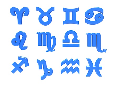 3d render of  zodiacal signs on a white backgroundの写真素材