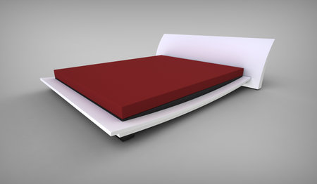 3d render of  stylish white bed with a mattress の写真素材