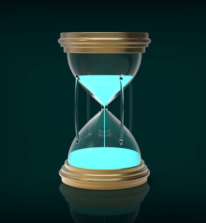 3d render of  hourglass on a black background