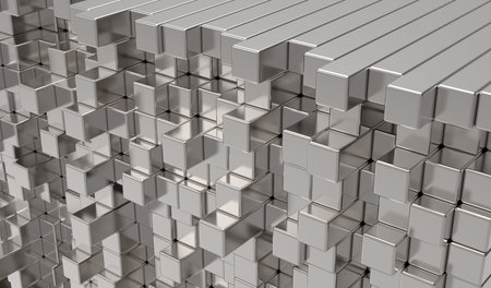 3d abstract  metal bars