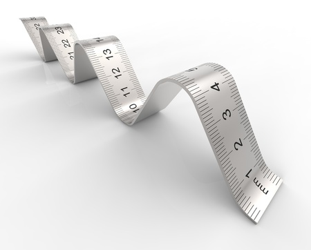 Curved ruler on the surfaceの写真素材