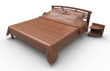 3d render of bed of woodの写真素材