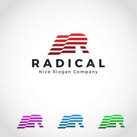 R letter line Logoのイラスト素材