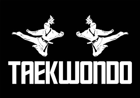 Tae Kwon Do, Korean martial arts, vector illustration.のイラスト素材