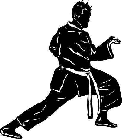 Karate.Fast Movement.Vector illustration ready for vinyl cutting.のイラスト素材