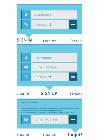 modern log in, sign in, sign up page interface  light backgroundのイラスト素材