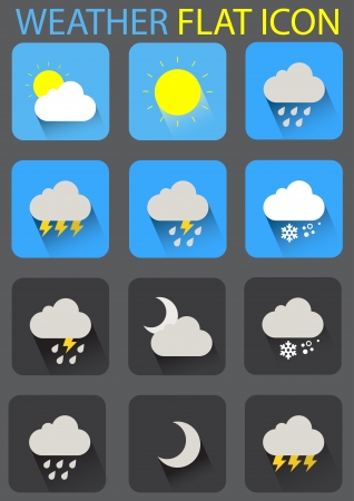 weather flat icons のイラスト素材