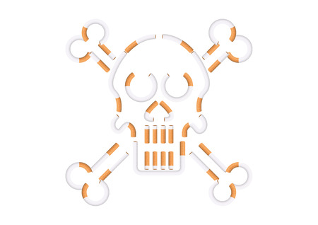 skull shape cigaretteのイラスト素材