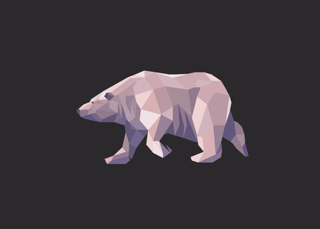 low polygon polar bearのイラスト素材