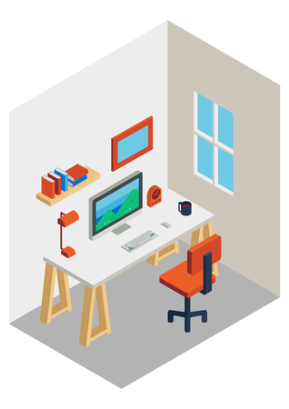 workspace isometric designのイラスト素材
