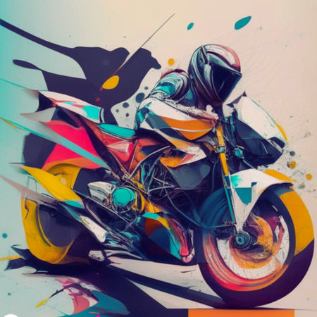 Colorful motocross graffiti on the wall. Abstract background for design.の素材