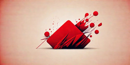 Abstract red background with halftone effect. 3D illustration.の素材