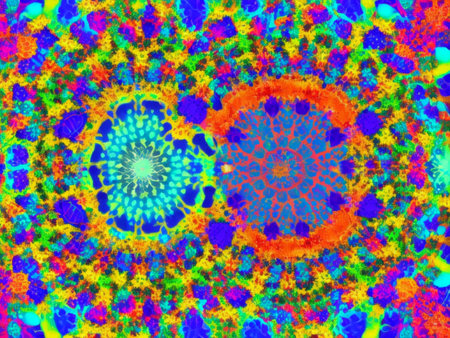 abstract background with kaleidoscope effect. multicolor patternの素材