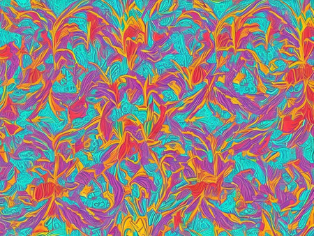 Colorful abstract pattern. Psychedelic background. Vector illustration.の素材