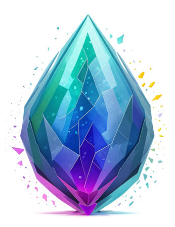 Abstract crystal. Vector illustration on white background. Graphic concept for your designの素材