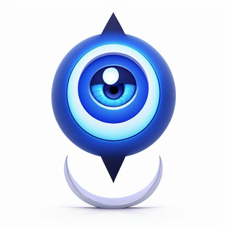 Eye icon on white background. Isolated 3D image. Vector illustration.の素材