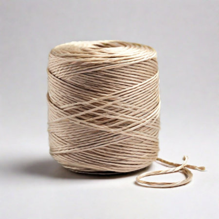 a coil of twine on a white background. close-upの素材