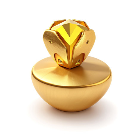 golden ring on a white background. 3d rendering. Computer digital drawing.の素材