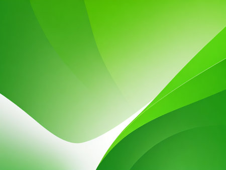 Green abstract background with curved lines and copyspace for your messageの素材