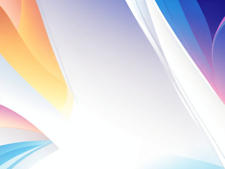 Abstract background with blue, orange and purple wavy lines. Vector illustration.の素材
