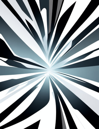 Abstract background with black and white stripes and rays. Vector illustration.の素材