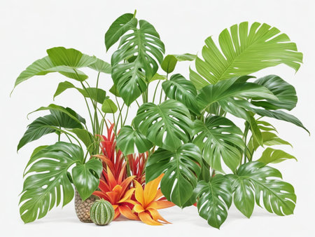 Realistic 3D Render of Monstera and Philodendronの素材
