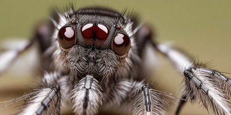 Macro shot of a jumping spider, macro photography of a jumping spiderの素材