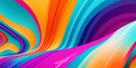 3d render, abstract background with wavy lines, rainbow colorsの素材