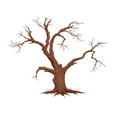Dead tree. Isolated on a white background. Vector illustration.の素材