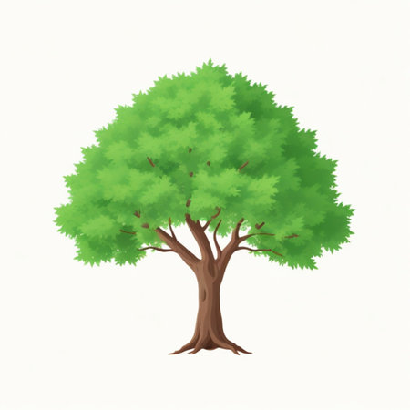 Green tree isolated on white background. Vector illustration. Eps 10.の素材