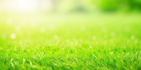 Green grass with bokeh background, Natural green grass background.の素材