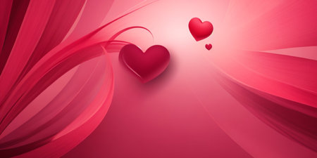 Valentine's day background with red hearts. Vector illustration.の素材