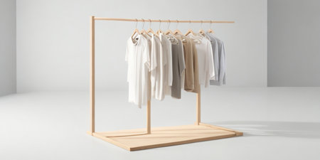 Clothes on a hanger in the interior. 3d renderingの素材
