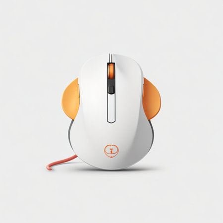 Computer mouse isolated on a white background. 3d render illustration.の素材