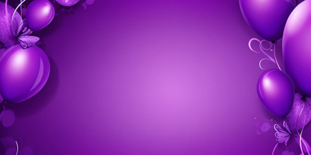 Valentine's Day background with purple balloons. Vector illustration.の素材