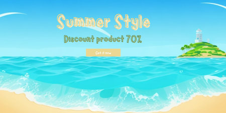 Summer beach background. Vector illustration for your design. Eps 10.の素材