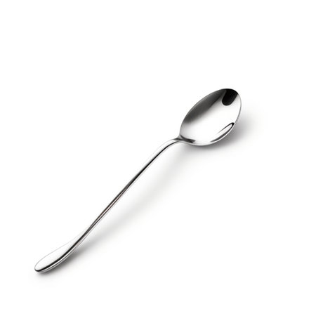 Spoon isolated on white background. 3D illustration. Top view.の素材