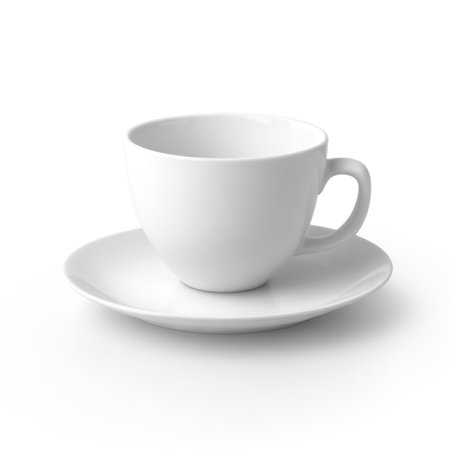 Cup of coffee on a white background. 3d rendering.の素材