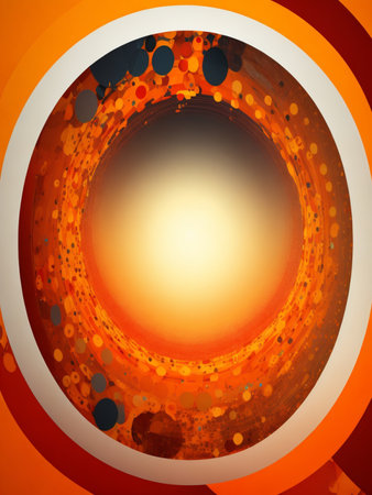 Abstract orange background with circles and dots. Eps 10 vector file.の素材