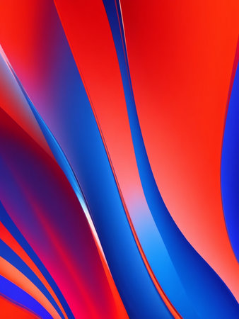 abstract background with wavy lines in red, blue and orange colorsの素材