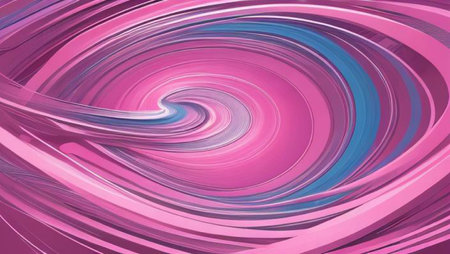 abstract background with pink and blue curved lines. 3d renderingの素材